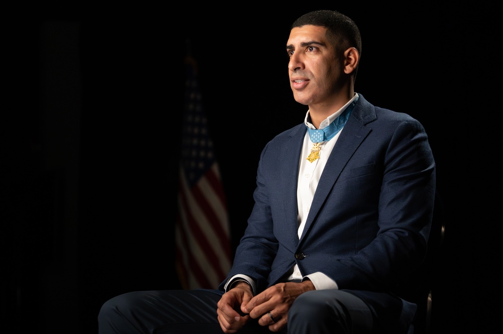 Medal of Honor recipient Florent Groberg interview at the Pentagon