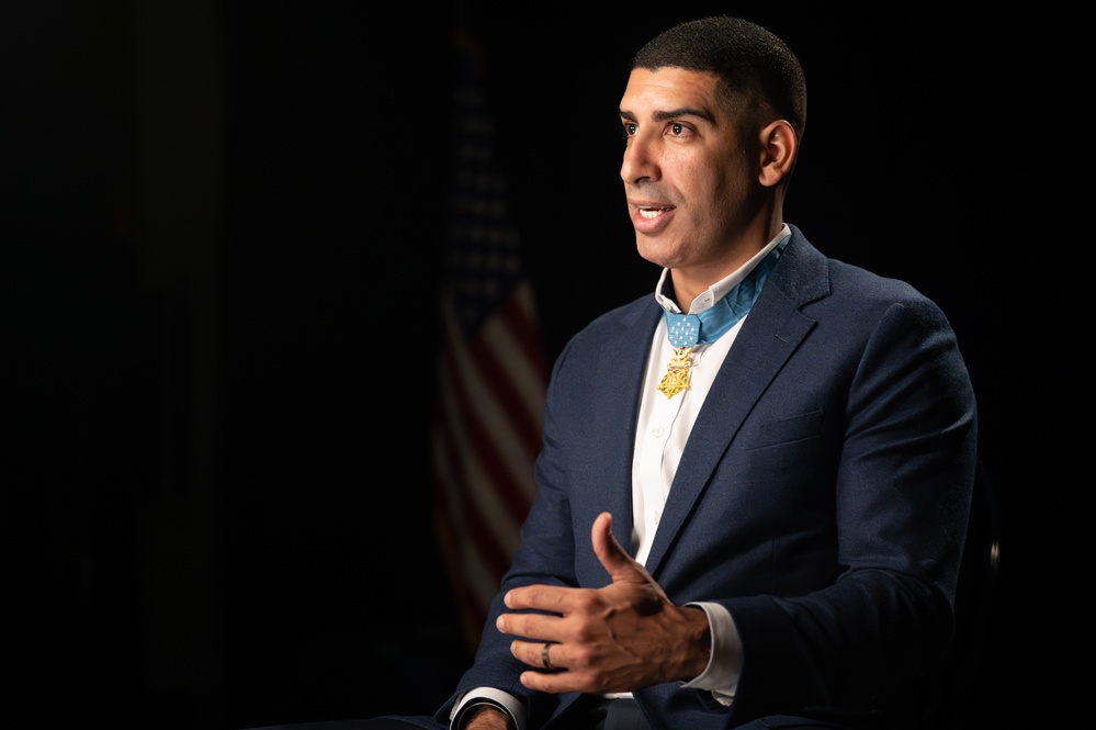 Medal of Honor recipient Florent Groberg interview at the Pentagon