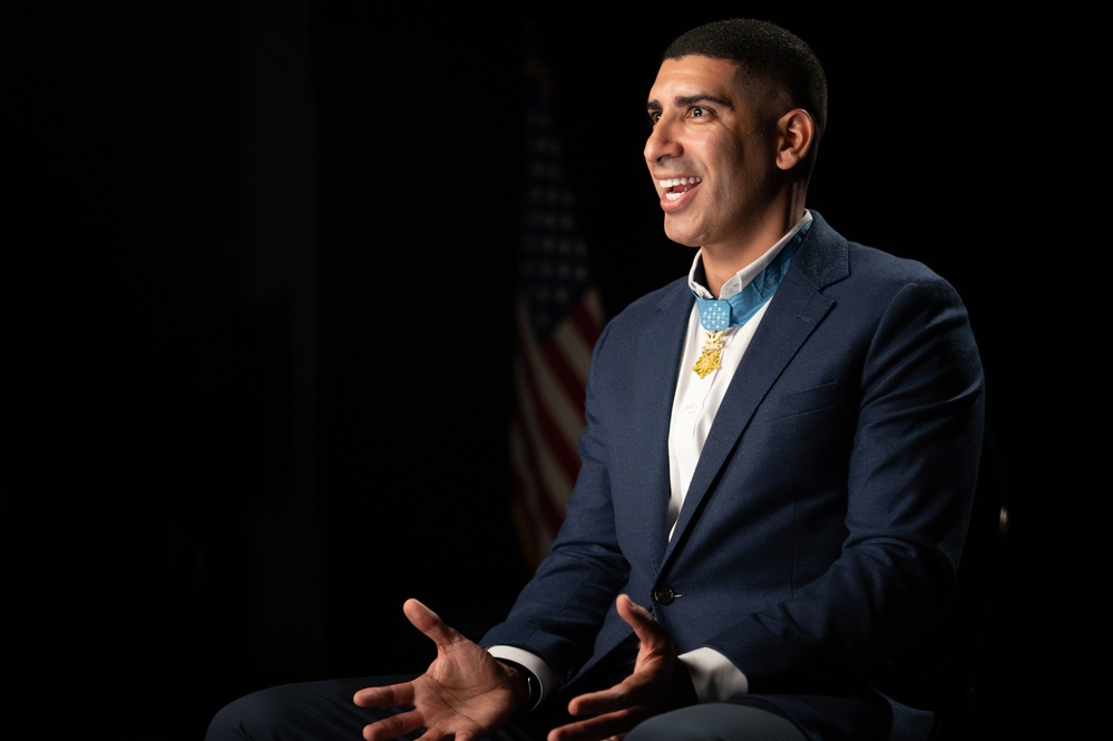 Medal of Honor recipient Florent Groberg interview at the Pentagon