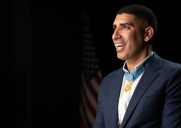 Medal of Honor recipient Florent Groberg interview at the Pentagon