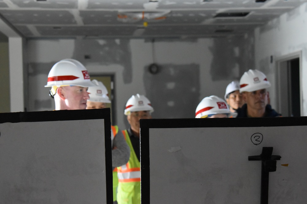 USACE POD Commanding General tours lodge project under construction on Camp Walker, South Korea