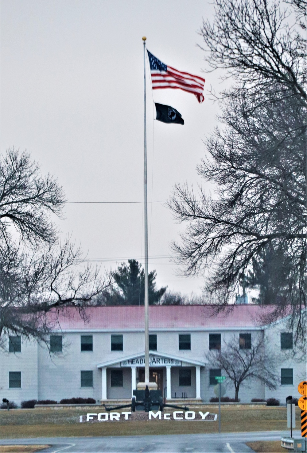 American Flag and Fort McCoy