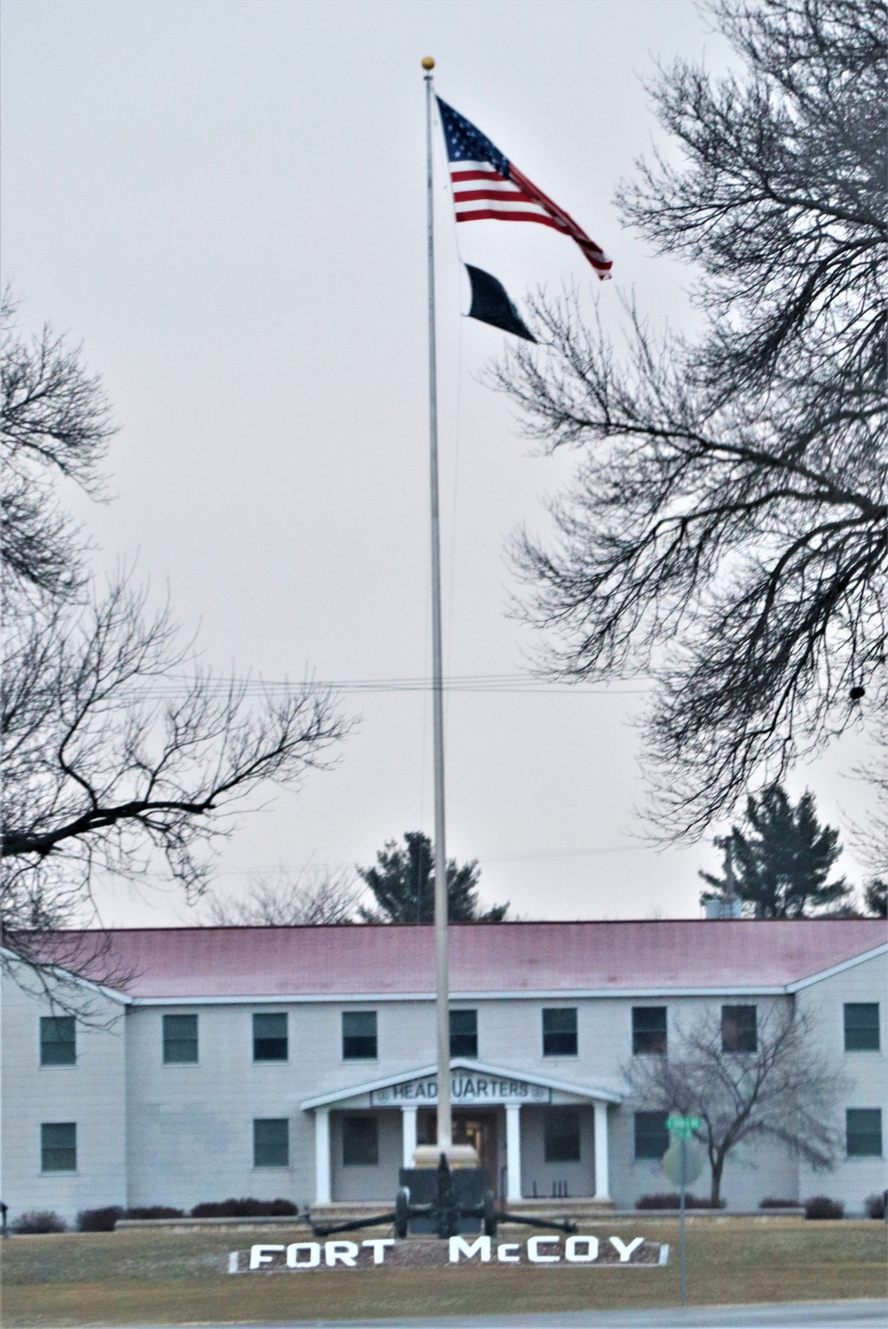 American Flag and Fort McCoy