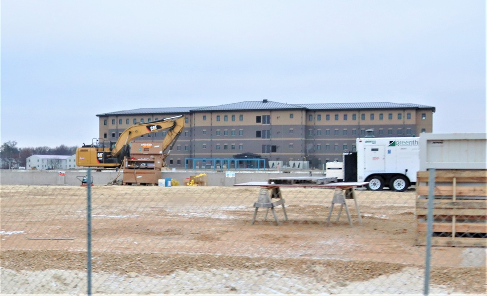 Building of third, four-story, 60,000-square-foot barracks at Fort McCoy continues as January 2024 begins