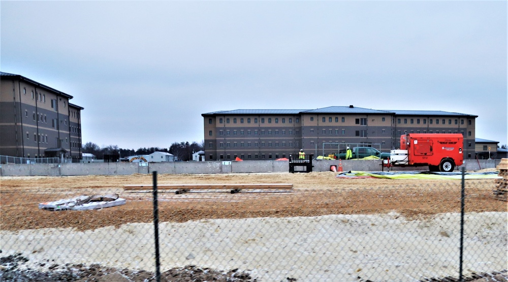 Building of third, four-story, 60,000-square-foot barracks at Fort McCoy continues as January 2024 begins