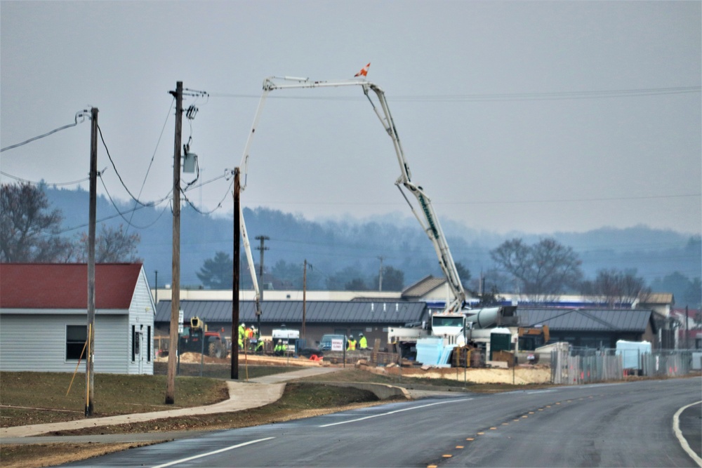 Building of third, four-story, 60,000-square-foot barracks at Fort McCoy continues as January 2024 begins