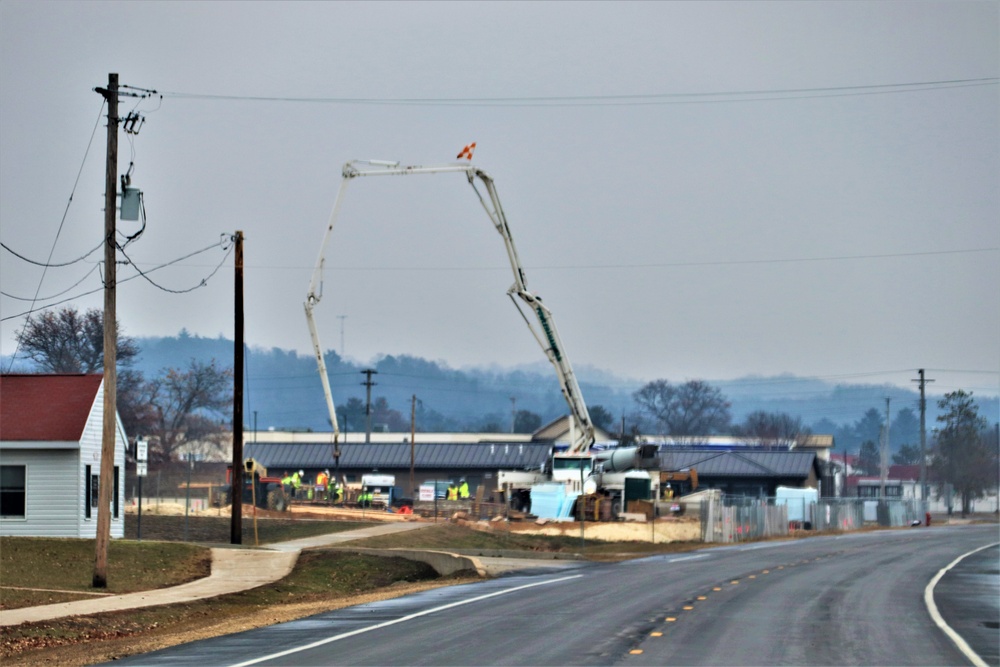 Building of third, four-story, 60,000-square-foot barracks at Fort McCoy continues as January 2024 begins