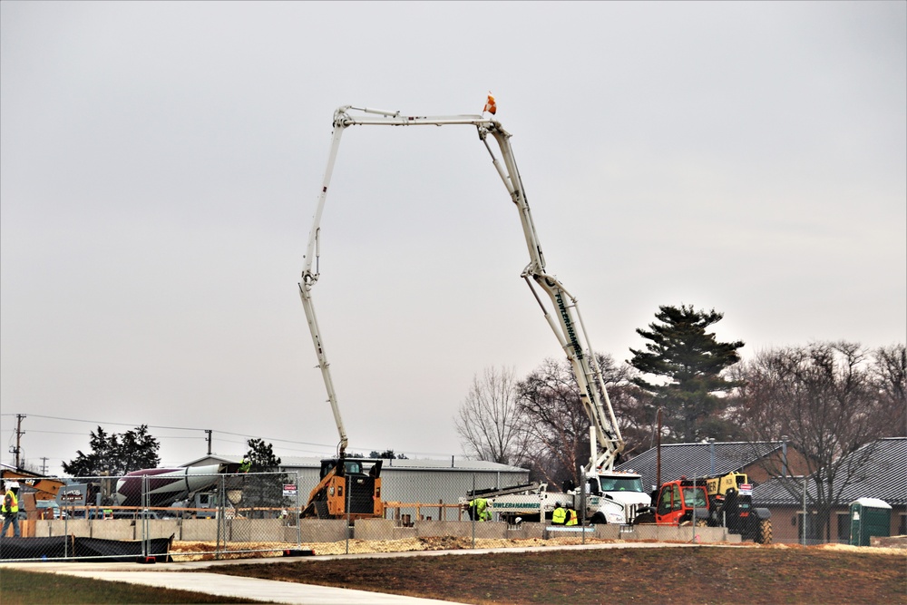 Building of third, four-story, 60,000-square-foot barracks at Fort McCoy continues as January 2024 begins