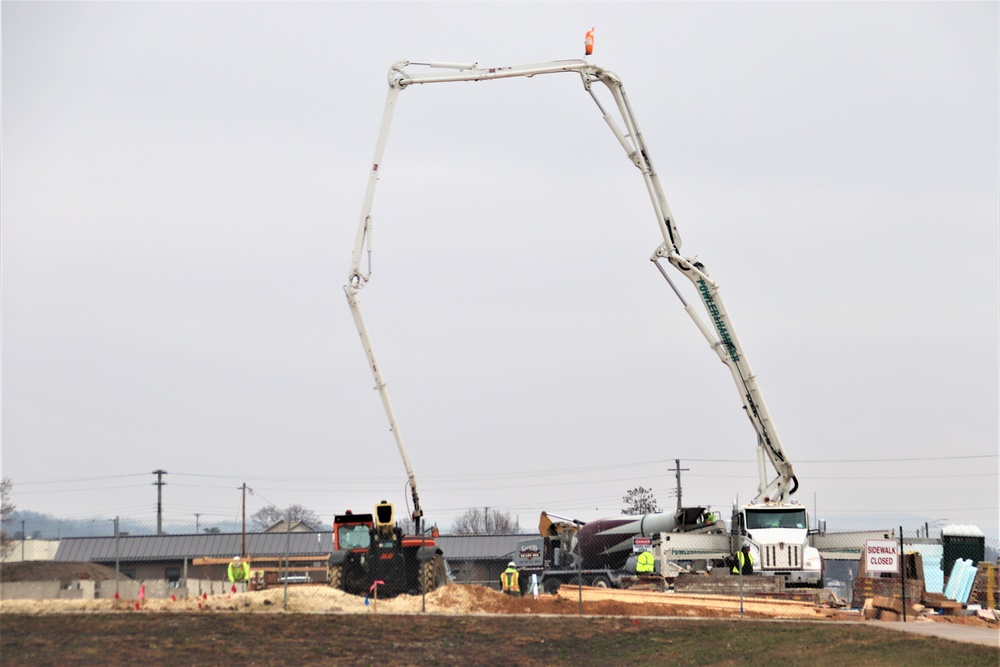 Building of third, four-story, 60,000-square-foot barracks at Fort McCoy continues as January 2024 begins