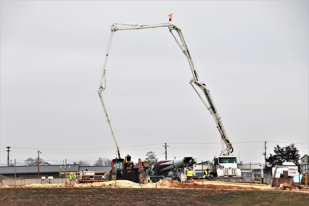 Building of third, four-story, 60,000-square-foot barracks at Fort McCoy continues as January 2024 begins