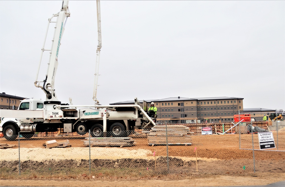 Building of third, four-story, 60,000-square-foot barracks at Fort McCoy continues as January 2024 begins