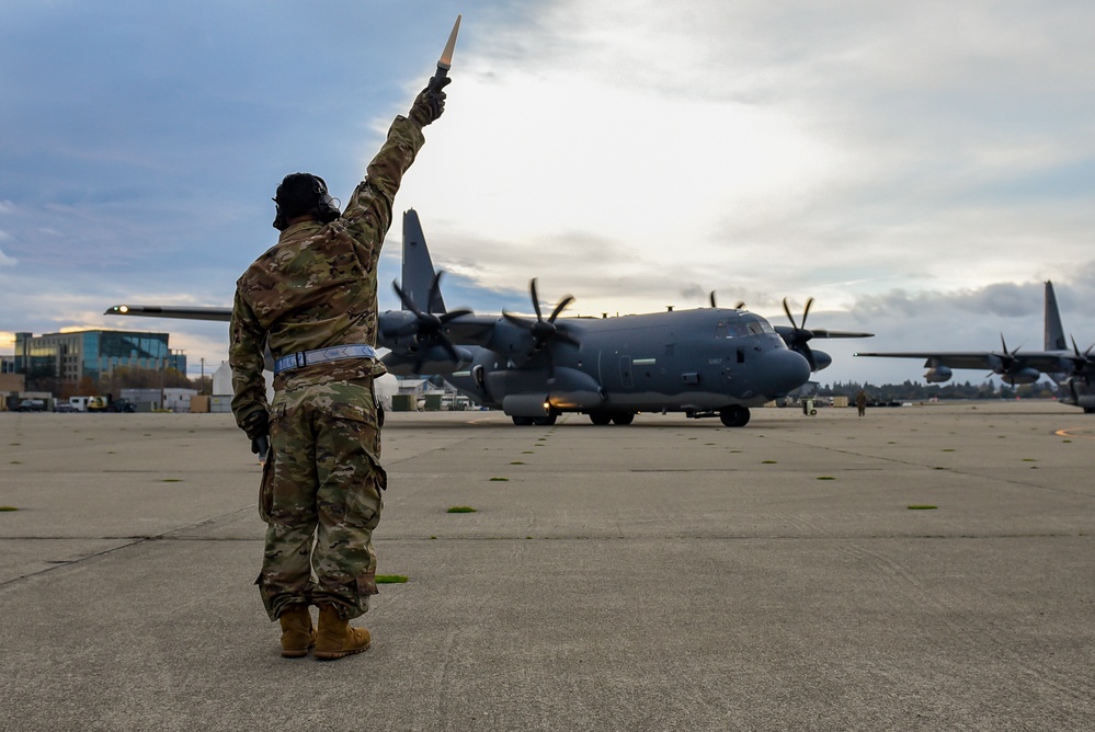 HC-130J Combat King II prepares to taxi