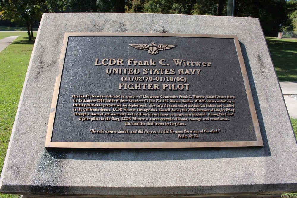 F/A-18A Hornet display at Arnold AFB honors Wittwer