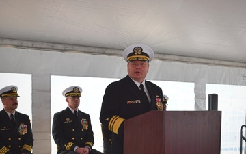Chief of Naval Personnel Vice Adm. Richard Cheeseman Addresses The Crew