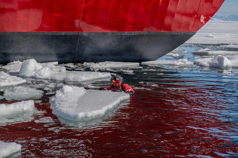 Coast Guard Cutter Polar Star (WAGB 10) holds ice liberty