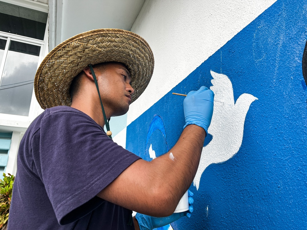 Pacific Partnership 2024-1: Painting a Mural at the Palau National Olympic Committee