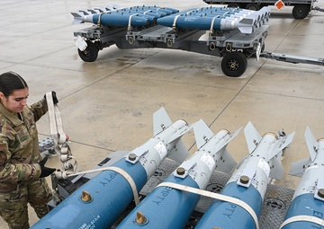 Airman Prepares Practice Munition for Loading at Selfridge Air National Guard Base