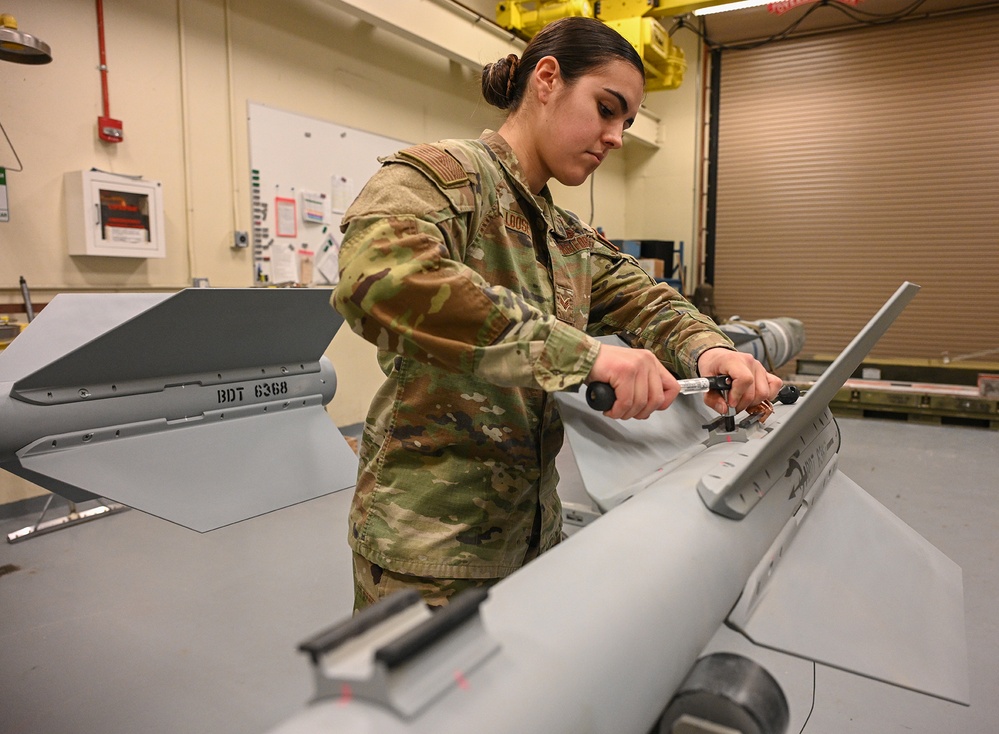 Airman Services Sidewinder Practice Missile at Selfridge Air National Guard Base