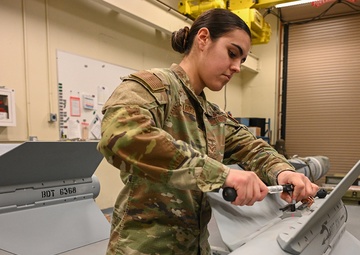 Airman Services Sidewinder Practice Missile at Selfridge Air National Guard Base