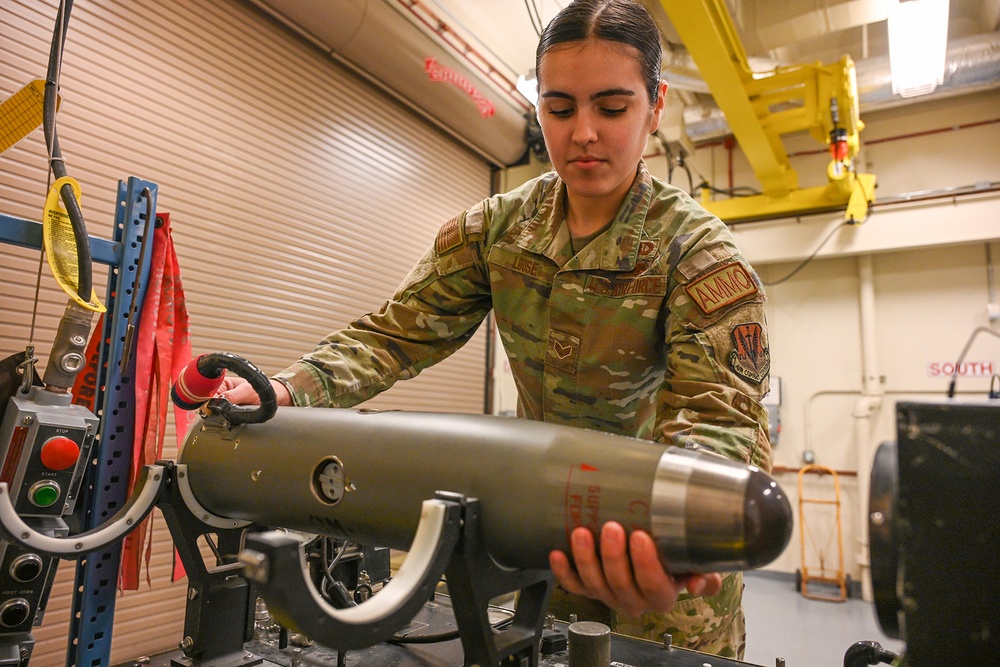 Airman Services Sidewinder Practice Missile at Selfridge Air National Guard Base