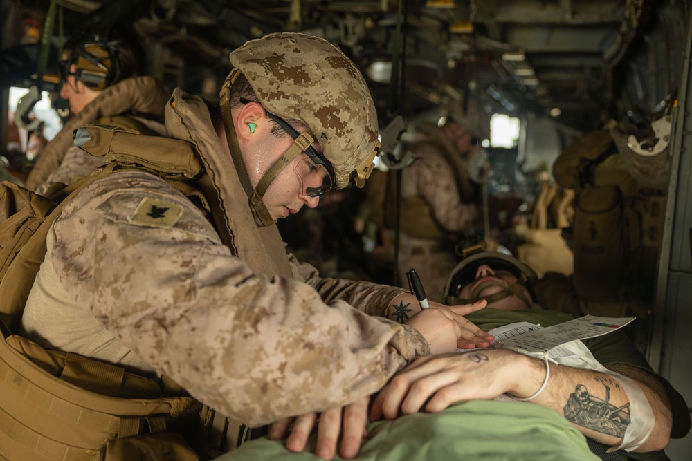 26th MEU (SOC) Marines and Sailors Conduct Mass Casualty Drills