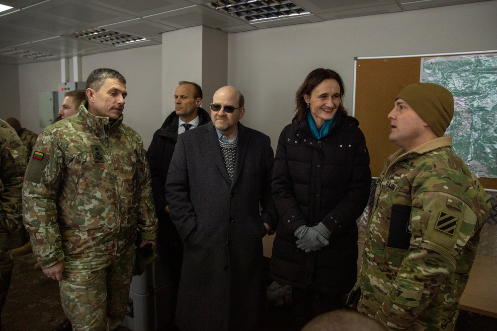 Lithuanian Speaker of Parliament tours Camp Herkus