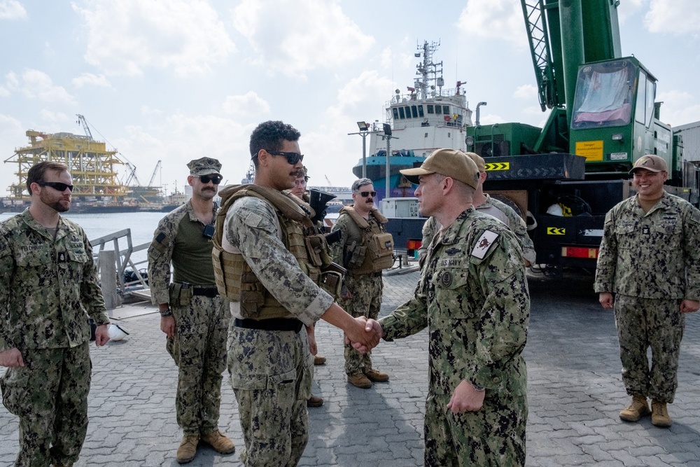 Command Master Chief Chris King visits Sailors deployed to CTF 56.7