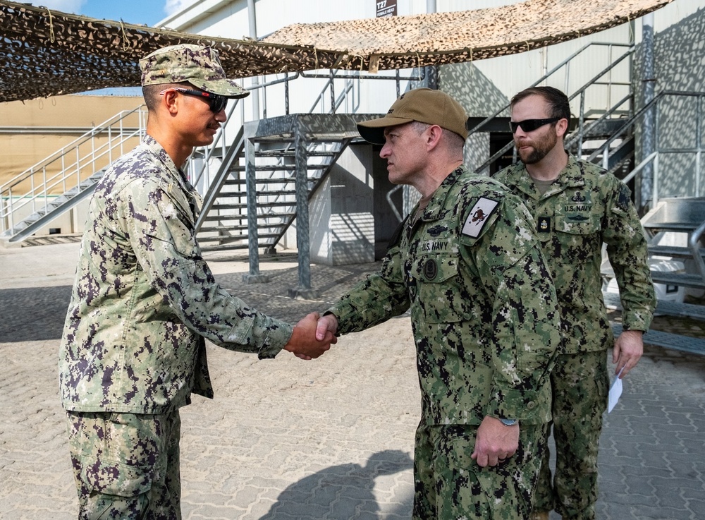 Command Master Chief Chris King visits Sailors deployed to CTF 56.7
