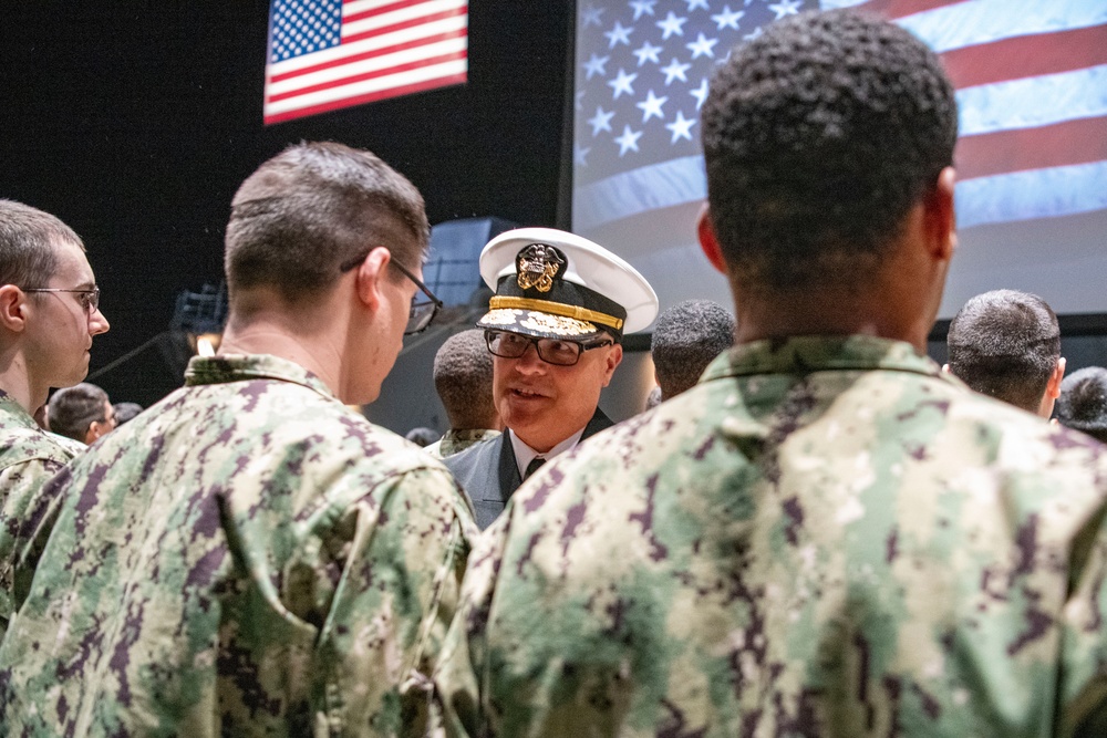 Deputy Commander Submarine Force Atlantic attends the capping ceremony at Recruit Training Command