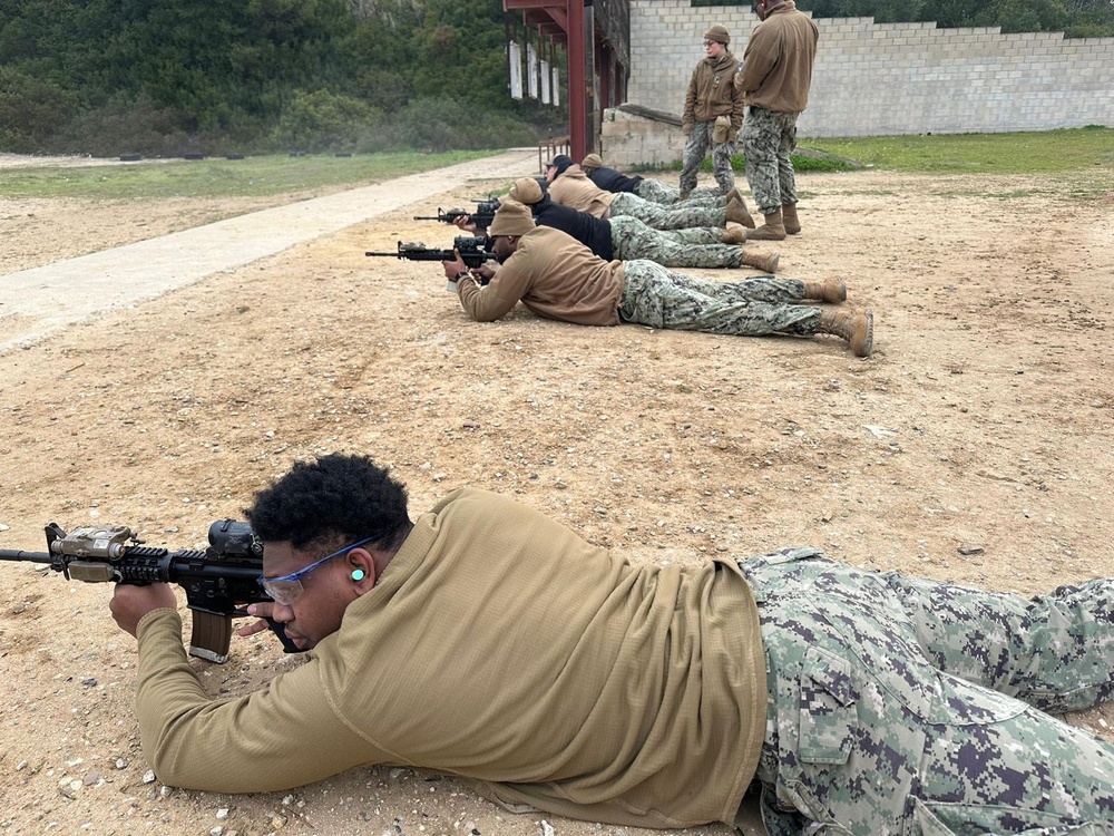 MSRON 2 and MSRON 10 Sailors conduct live fire weapons shoot in Rota, Spain