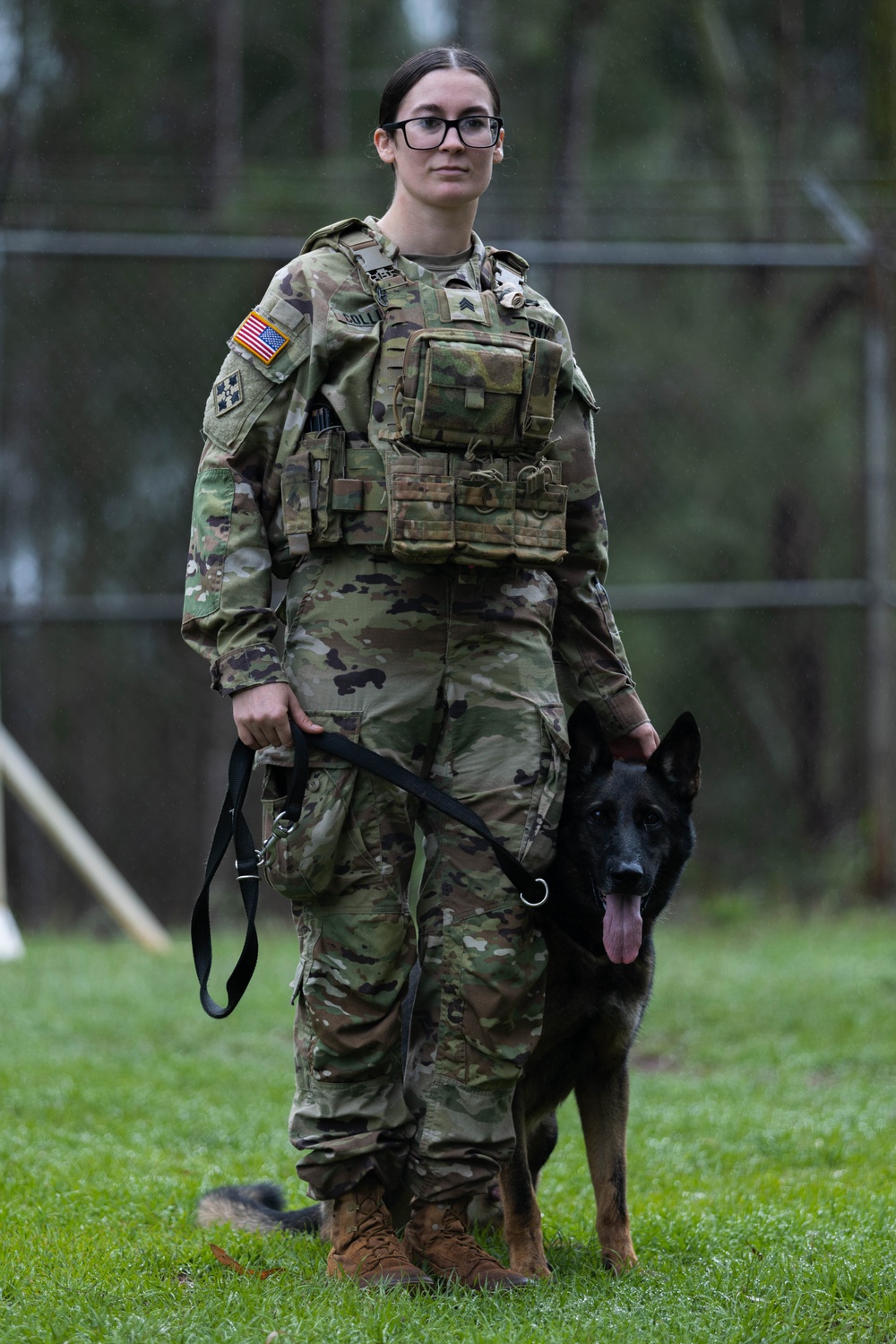 Soldiers with the 8th Military Police Brigade Train with Military Working Dogs