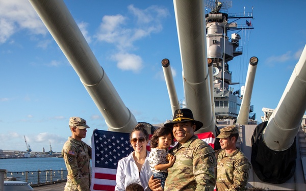 Sergeant First Class Erixs Reyes Celebrates Reenlistment with Family