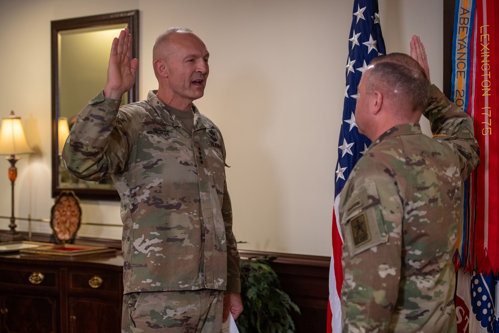 The promotion ceremony for Deputy Chief of Staff, G-2, Maj. Gen. Anthony R. Hale