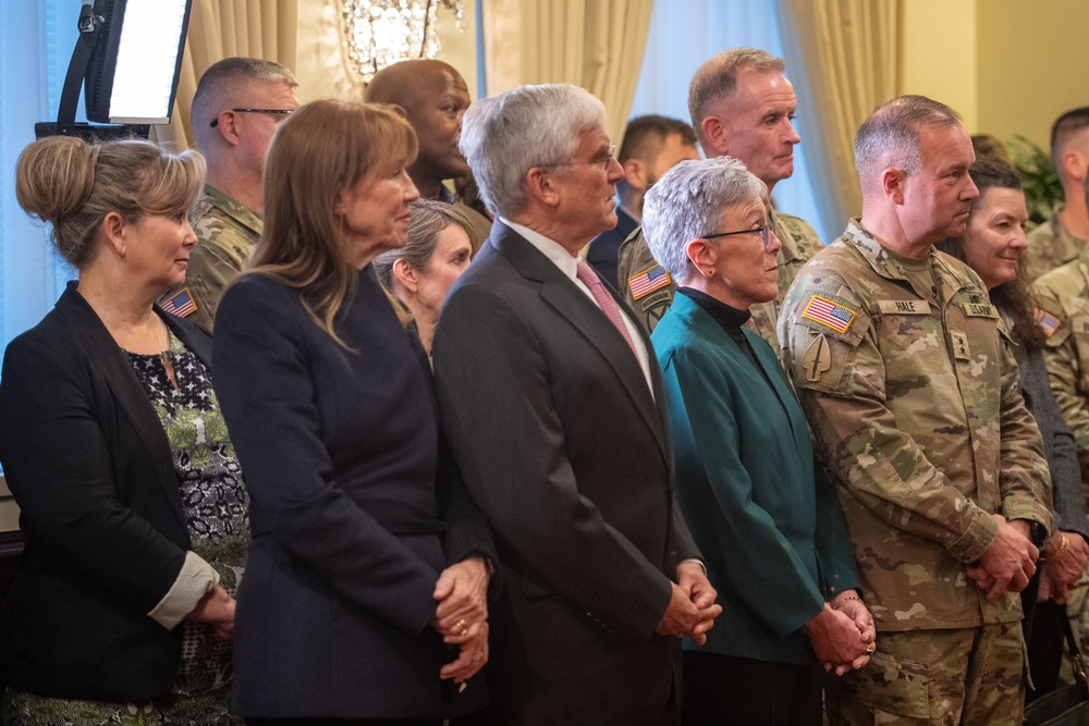 The promotion ceremony for Deputy Chief of Staff, G-2, Maj. Gen. Anthony R. Hale