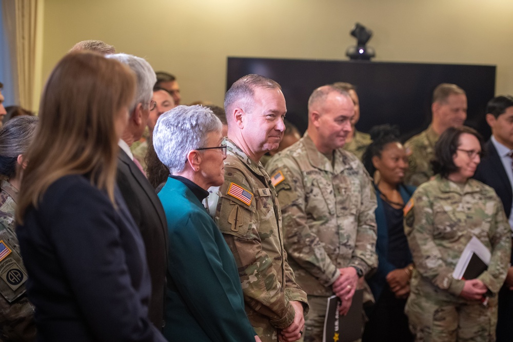 The promotion ceremony for Deputy Chief of Staff, G-2, Maj. Gen. Anthony R. Hale