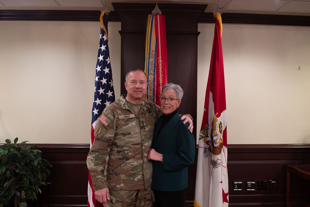 The promotion ceremony for Deputy Chief of Staff, G-2, Maj. Gen. Anthony R. Hale