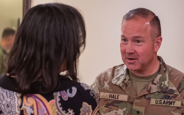 The promotion ceremony for Deputy Chief of Staff, G-2, Maj. Gen. Anthony R. Hale