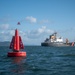 USCGC Elm transits through the Columbia River to work on aids to navigation