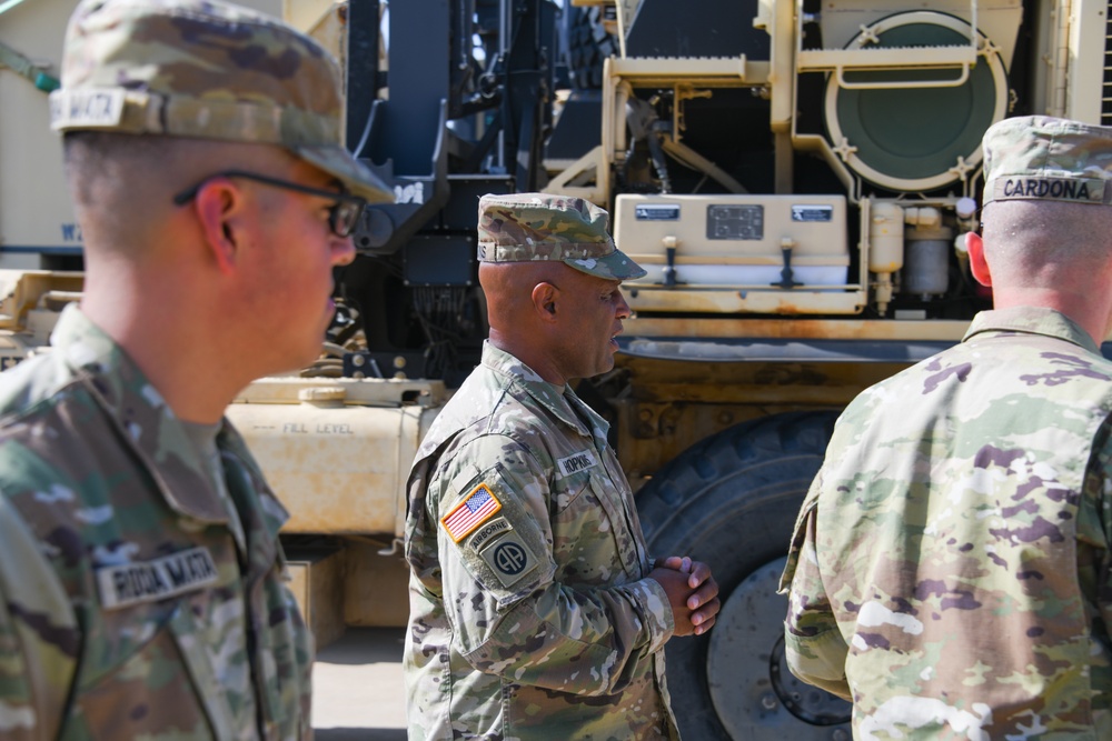 Cmd. Sgt. Maj. James Hopkins in 370 Trans. Co. motor pool