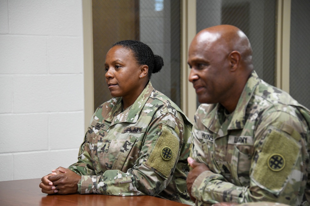 4th ESC command team listening to soldiers