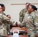 Brig. Gen. Tomika Seaberry greets soldier