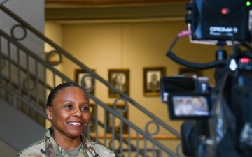 Brig. Gen. Tomika Seaberry interviewed by KATV reporter