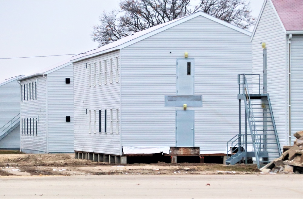 Contractors finish moving World War II-era barracks buildings to new foundations at Fort McCoy