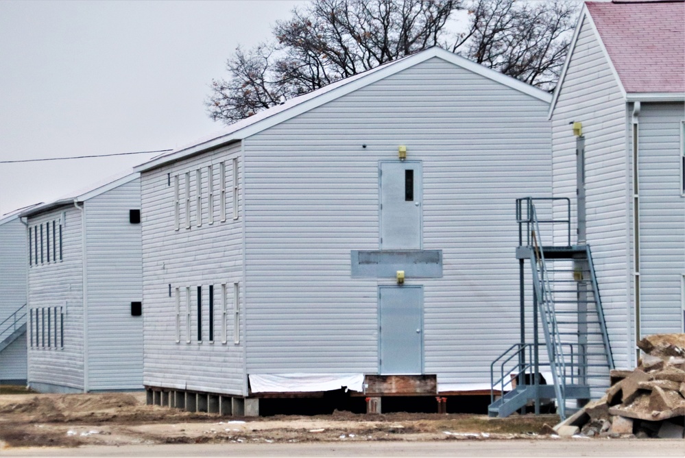 Contractors finish moving World War II-era barracks buildings to new foundations at Fort McCoy