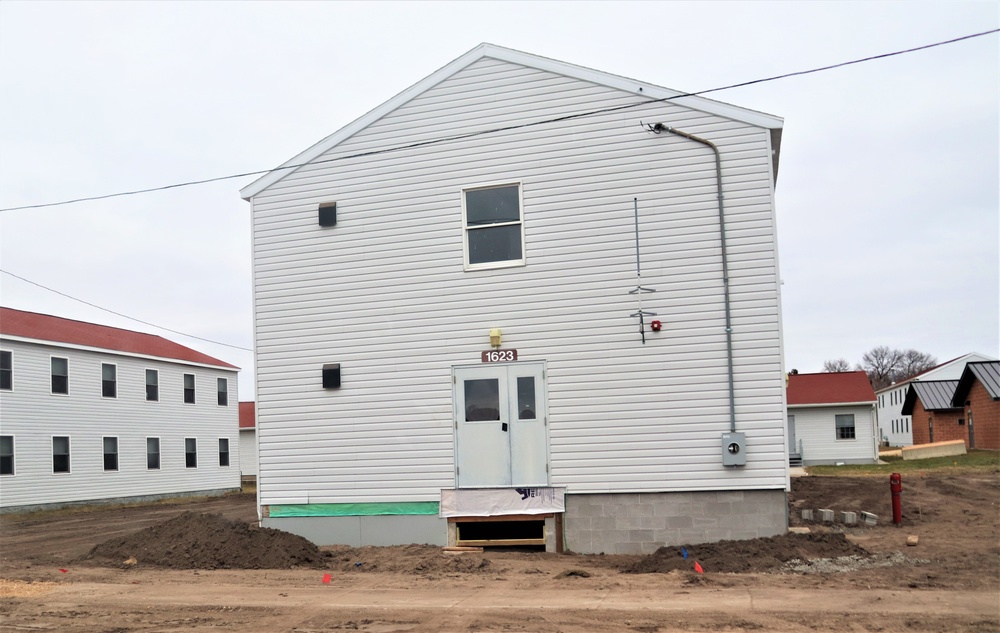 Contractors finish moving World War II-era barracks buildings to new foundations at Fort McCoy