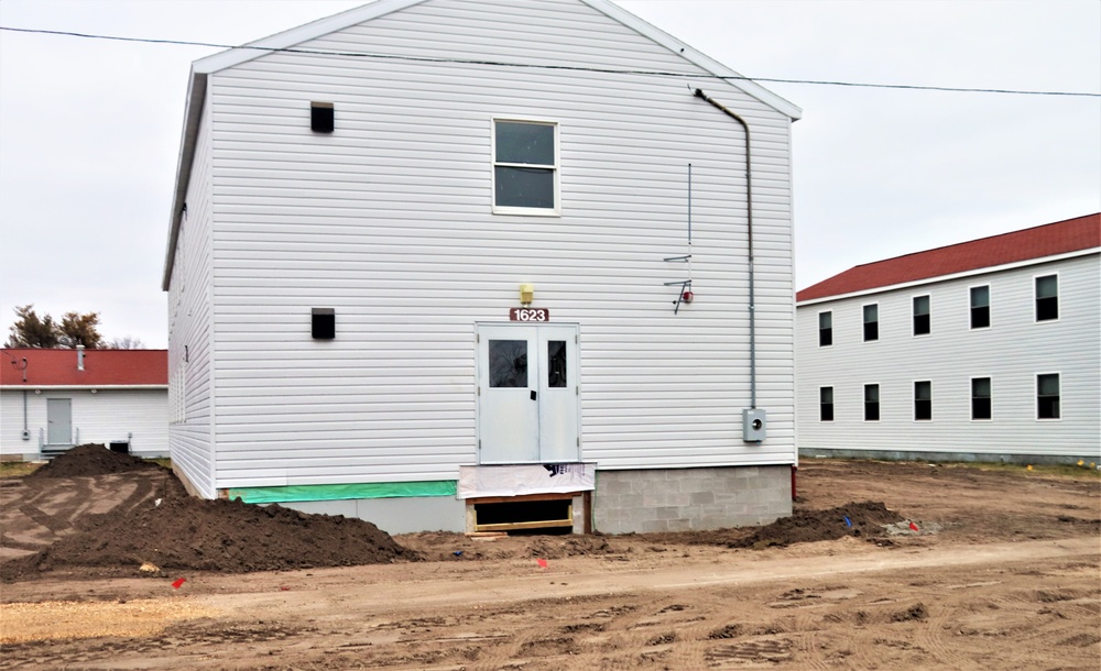 Contractors finish moving World War II-era barracks buildings to new foundations at Fort McCoy