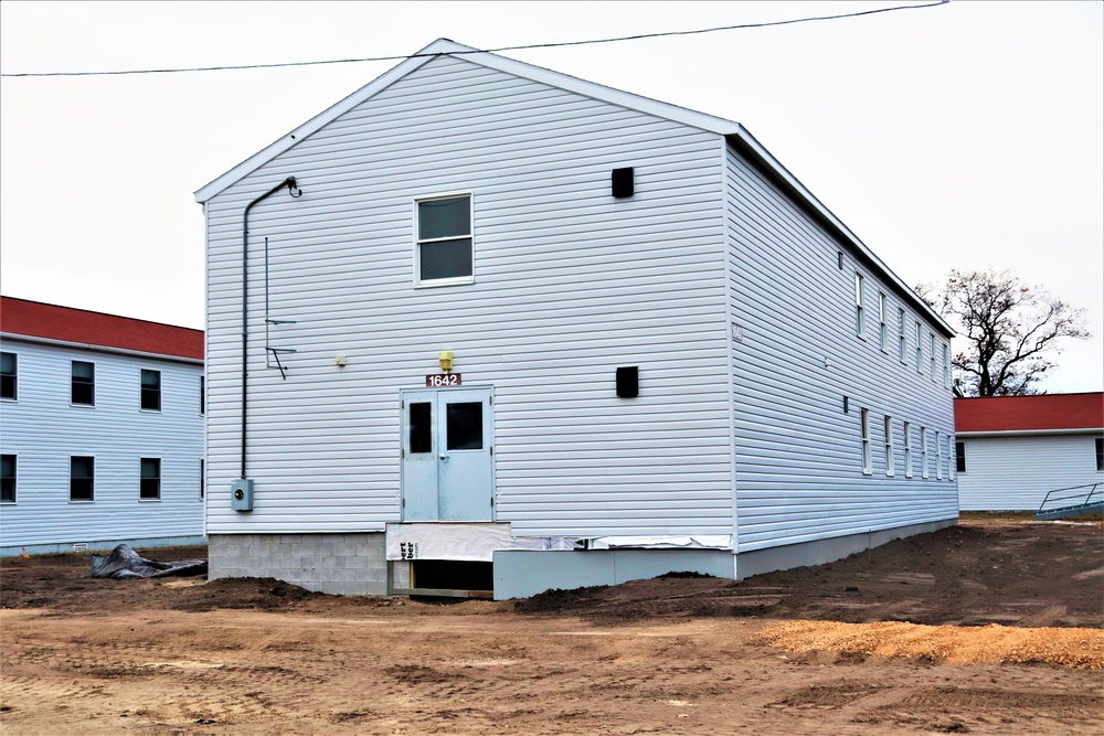 Contractors finish moving World War II-era barracks buildings to new foundations at Fort McCoy