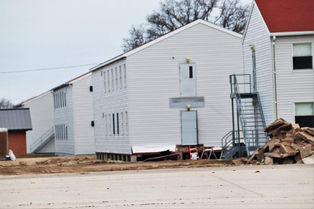 Contractors finish moving World War II-era barracks buildings to new foundations at Fort McCoy