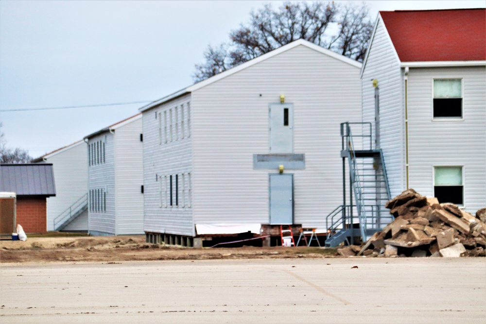 Contractors finish moving World War II-era barracks buildings to new foundations at Fort McCoy