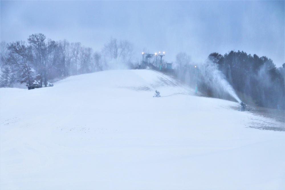 Snowmaking at Fort McCoy's Whitetail Ridge Ski Area